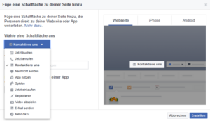 Facebook Seite einrichten Call to Action Button